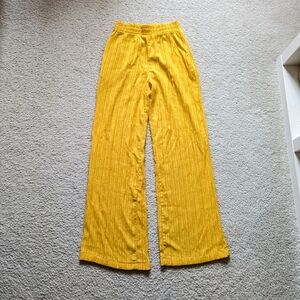 Yellow Wavey Beach Pants Cover Up